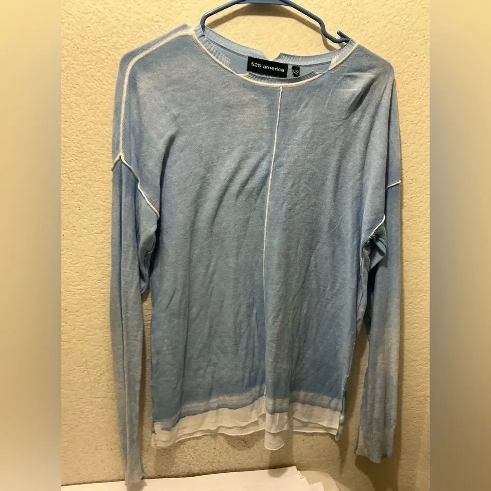 525 America Women Sweaters Pullovers size S Blue Viscose  Cotton